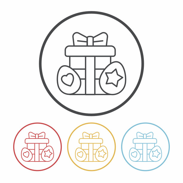 复活节彩蛋线图标图片下载