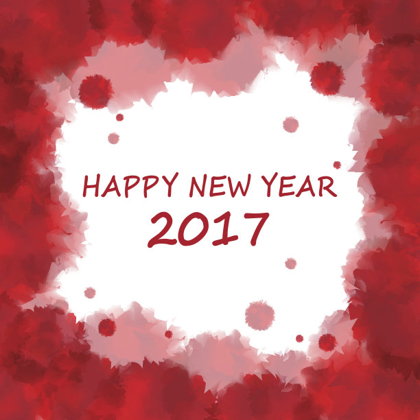 2017新年快乐!问候卡。五颜六色的设计。向量生病图片下载