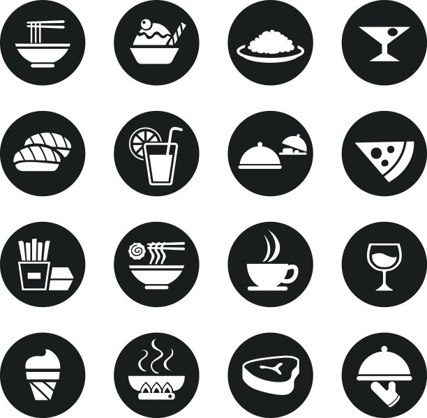 一种食物图标符号集图片下载