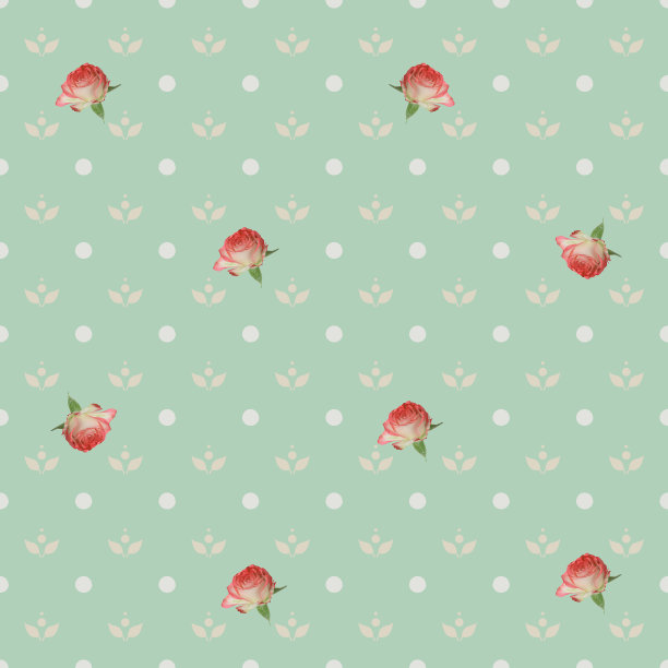 无缝复古图案与玫瑰图片下载