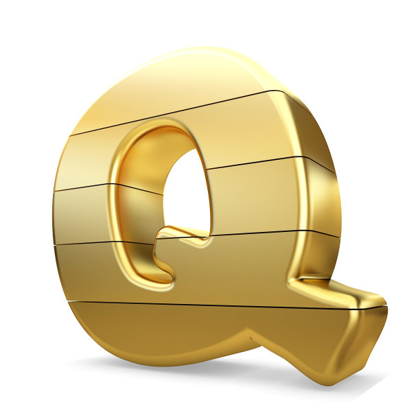 3d金字Q孤立白色背景。图片下载