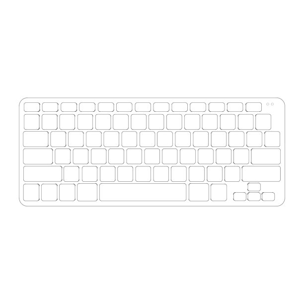 电脑键盘。前视图。矢量插图轮廓。素材图片