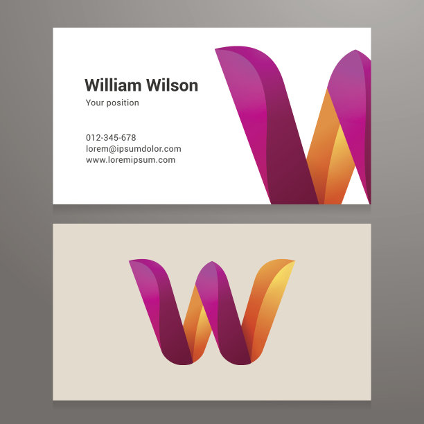 现代字母扭曲名片模板图片下载