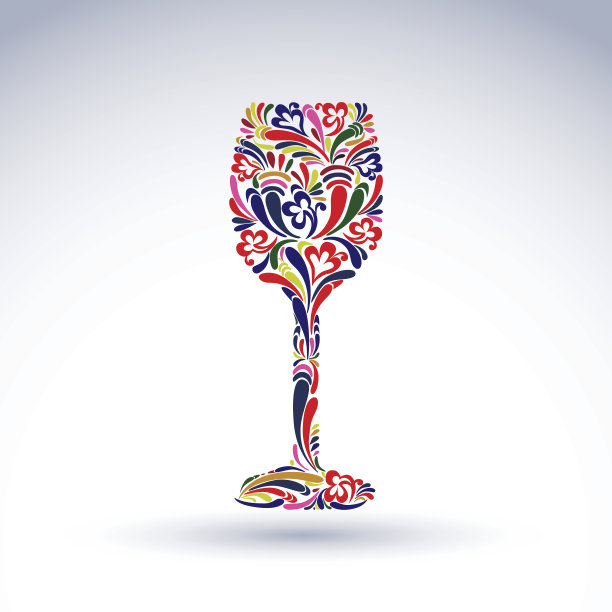 幻想装饰，艺术设计花型高脚杯图片下载