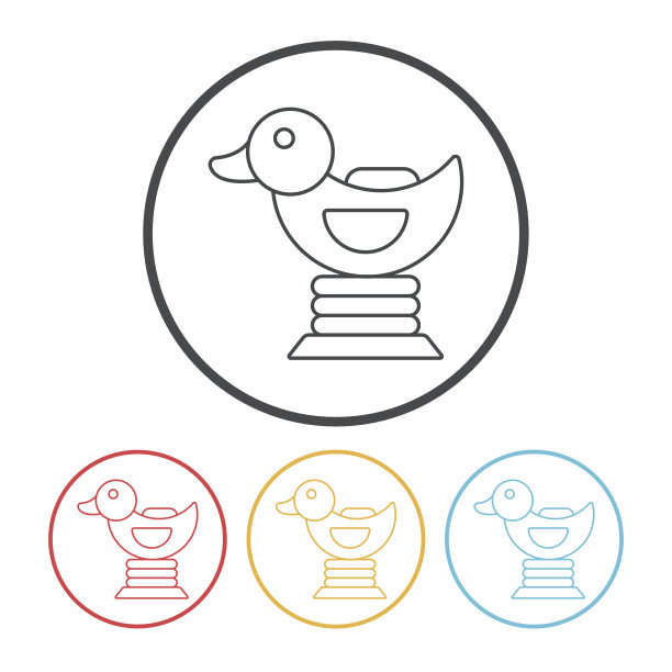 鸭子骑线图标图片下载