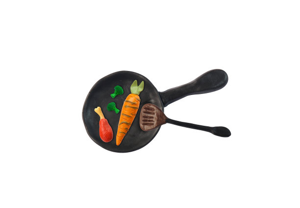 蔬菜和鸡在锅模型从日本粘土图片下载