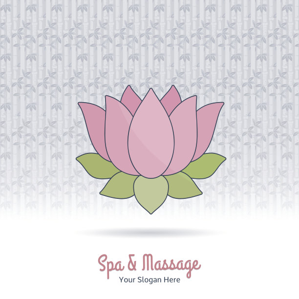 手绘泰国按摩和水疗设计元素。图片下载