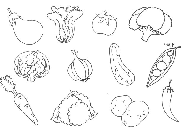 矢量收集手绘蔬菜图片下载