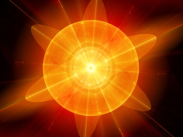 橙色火热的核能分形图图片下载