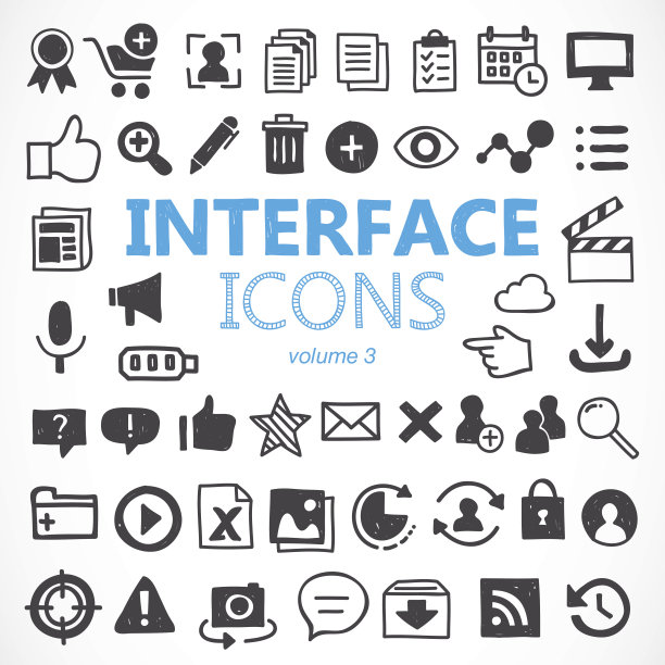 手绘界面图标在矢量图片下载