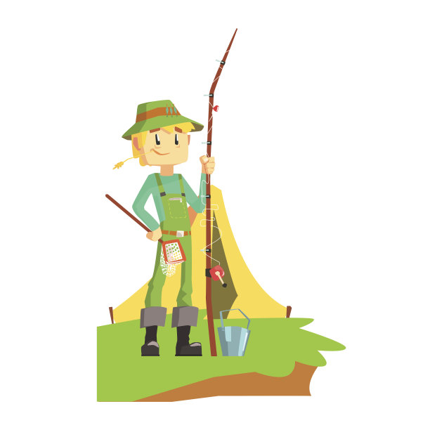 户外渔民与帐篷的背景图片下载