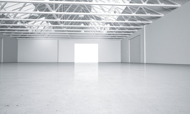 干净明亮的仓库汽车展厅3D渲染图片下载