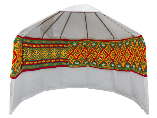 白色背景下的蒙古包图片下载