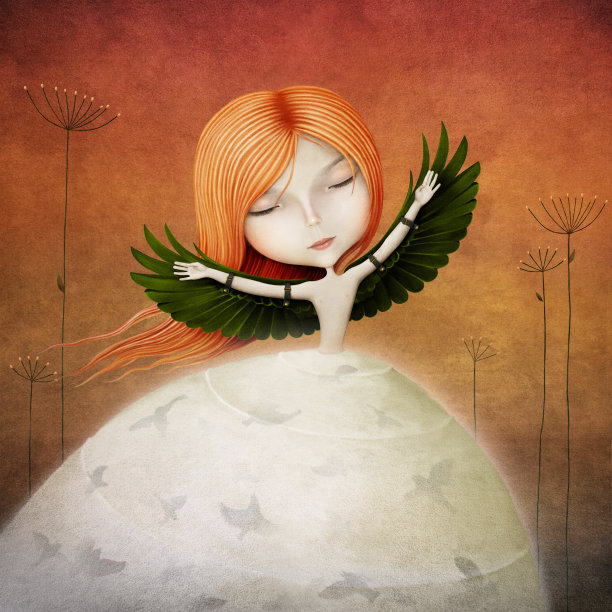 女孩的鸟图片下载