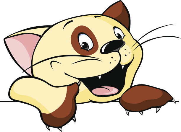 有趣的猫窥视-矢量插图图片下载