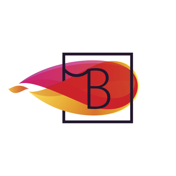 火焰背景中的方框字母B图标图片下载