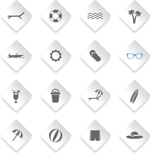 海滩上简单的图标图片下载