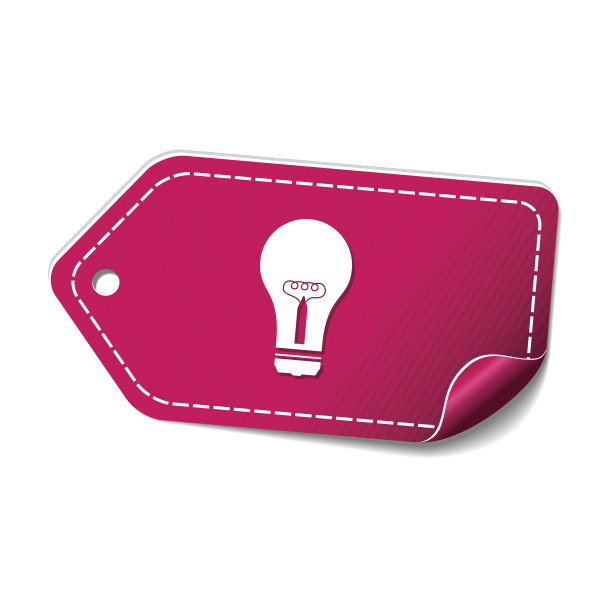 灯泡粉色矢量图标设计图片下载