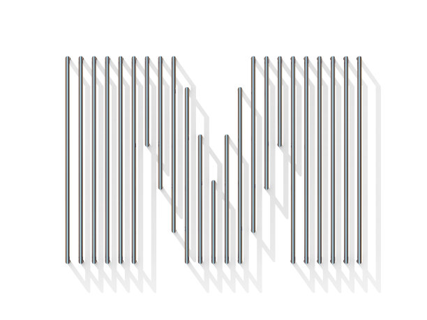 银色，钢丝字体。字母M图片下载