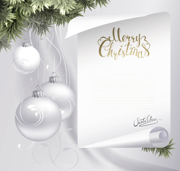 假日背景与冷杉树枝，晚会和信图片下载