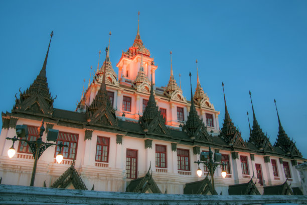 曼谷的腊chanatdaram寺图片下载