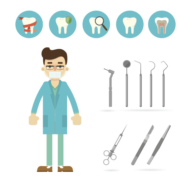 牙医设备隔离。矢量插图。图片下载