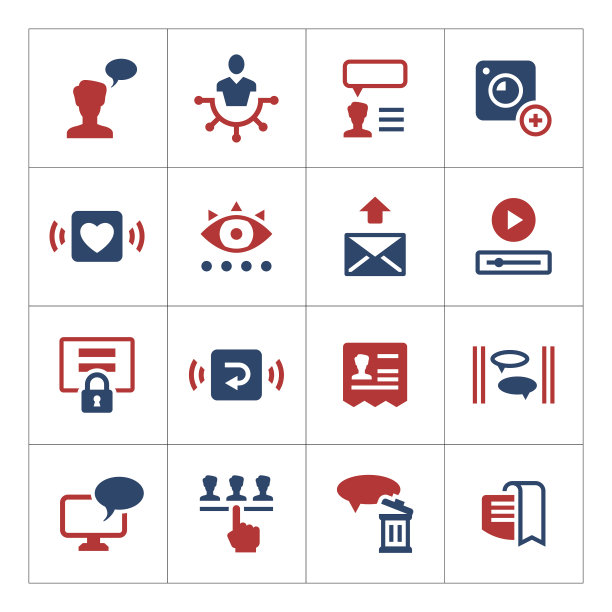 设置社交网络的彩色图标图片下载