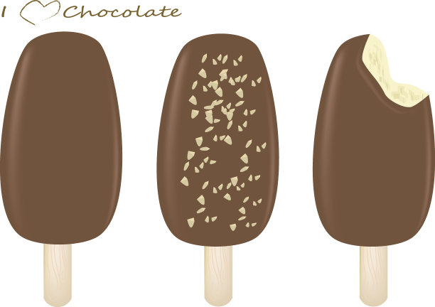 矢量冰淇淋巧克力集图片下载
