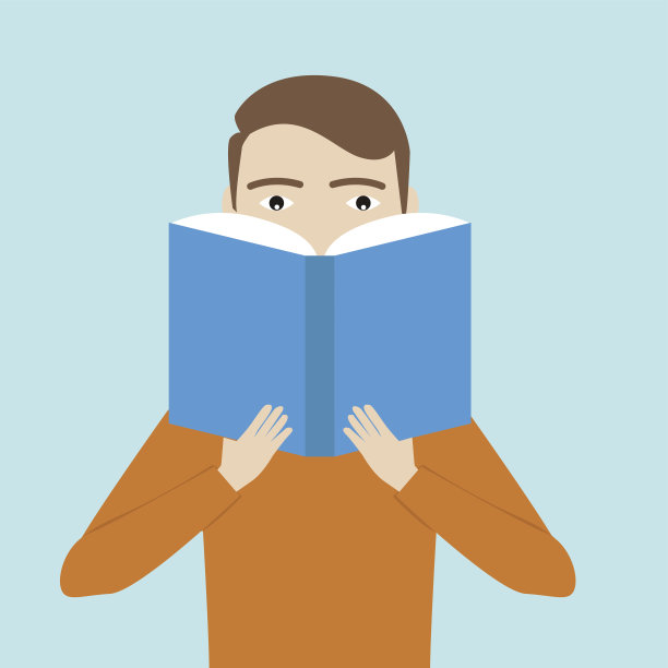 一个人在读一本书的插图图片下载