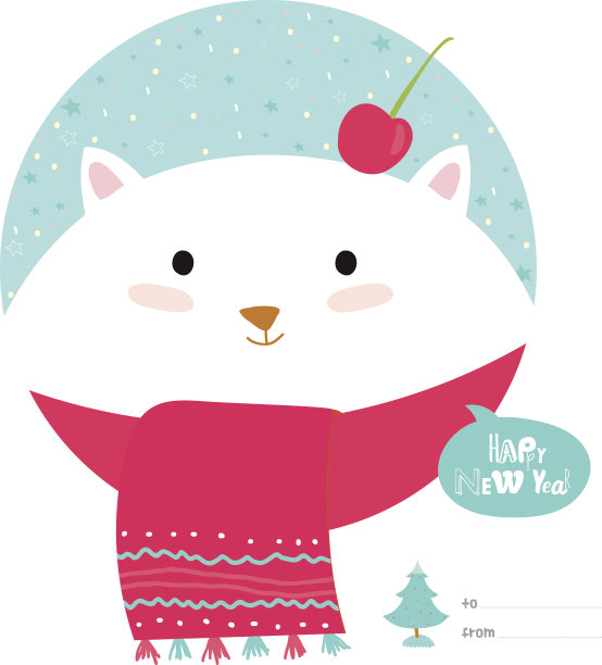 有卡通和有趣动物的圣诞卡图片下载