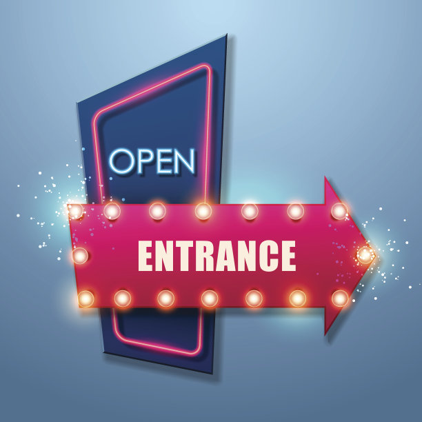 复古的光信号。复古风格的旗帜。图片下载