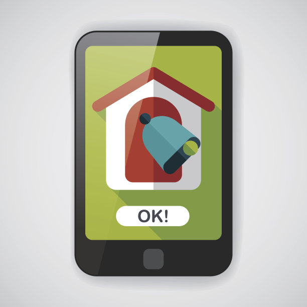 学校钟扁平与长影子图标，eps10图片下载