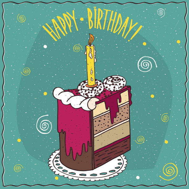 有粉红色糖衣和燃烧的蜡烛的蛋糕图片下载