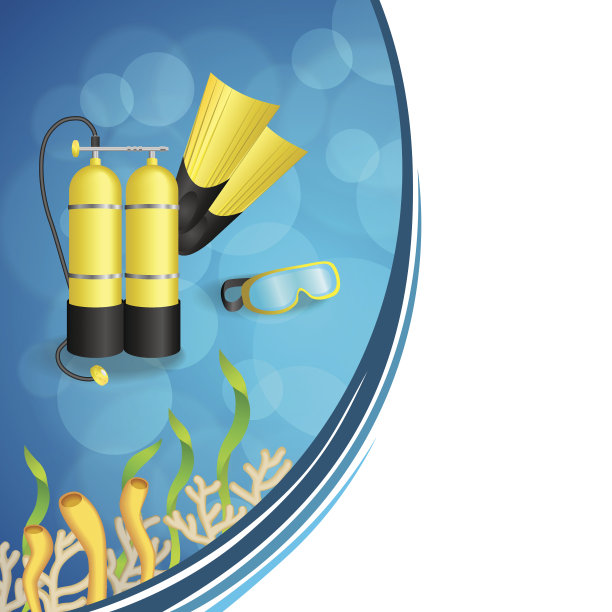 背景摘要蓝色潜水运动黄鳍遮罩矢量图片下载