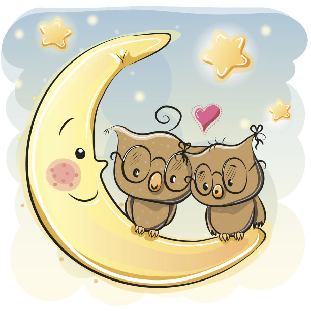 两个可爱的猫头鹰图片下载