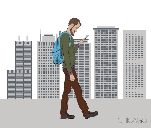 矢量插图表示的移动应用程序图片下载