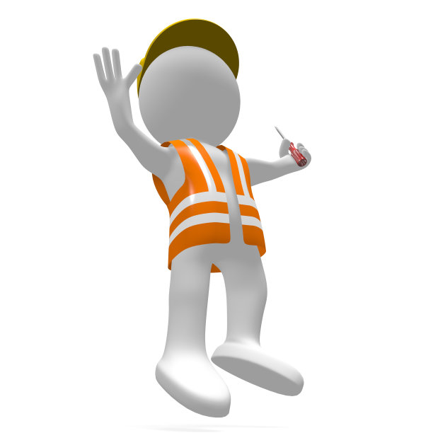 3D工人与螺丝刀图片下载