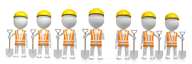 3D工人用铲子图片下载