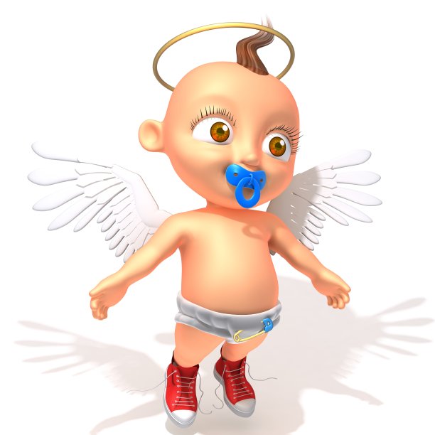 婴儿杰克天使3d插图图片下载