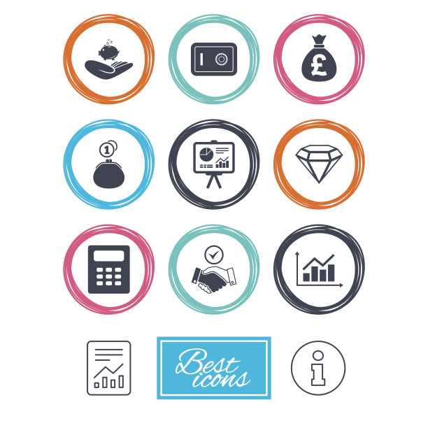 金钱、现金和金融图标。握手信号。图片下载