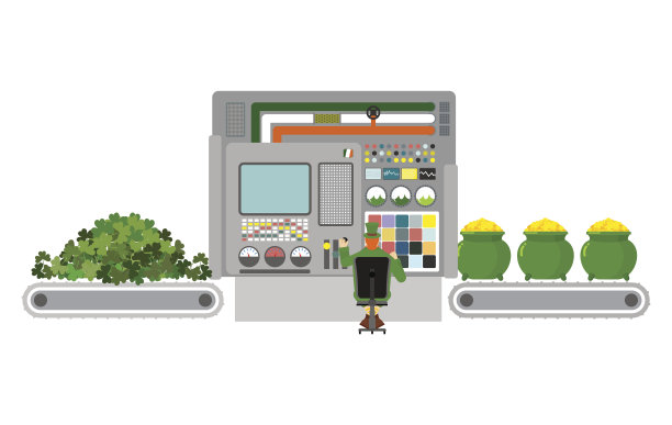 帕特里克。黄金产量。绿三叶草是过程图片下载