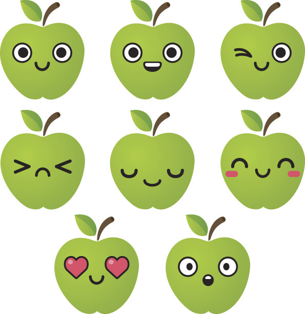 青苹果表情符号图片下载
