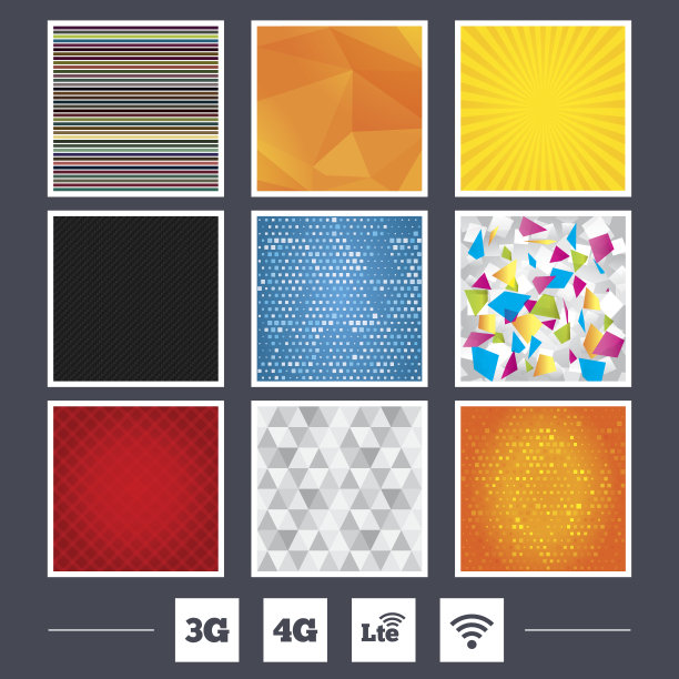 移动电信图标。3G, 4G和LTE。图片下载