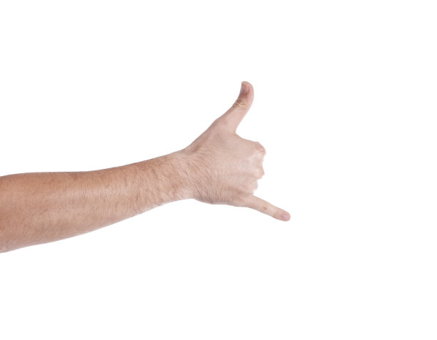 裁剪图像的人显示沙卡标志对白色Backgro图片下载