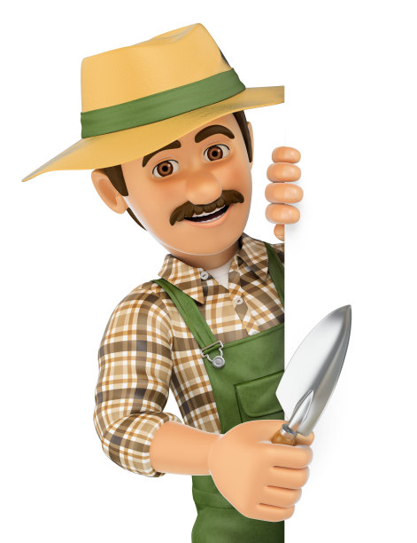 3D园丁指着一边。空白的空间图片下载