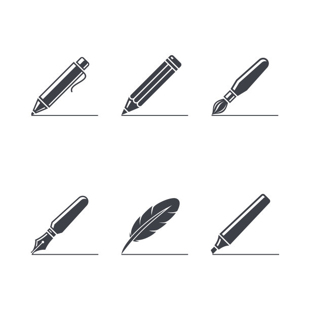 油漆和书写图标集素材图片