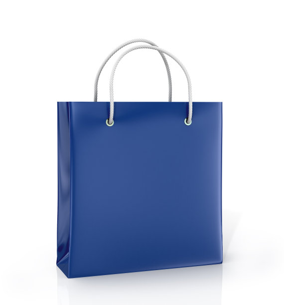 白色背景的彩色纸袋。图片下载