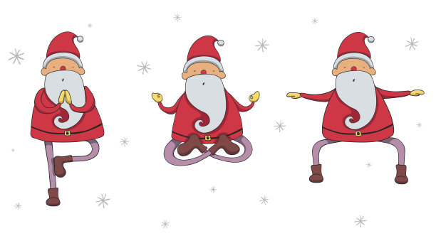 圣诞老人瑜伽姿势图片下载