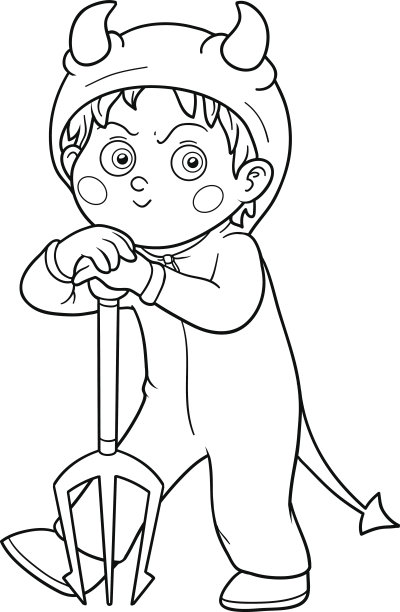 涂色书:万圣节人物(魔鬼)图片下载