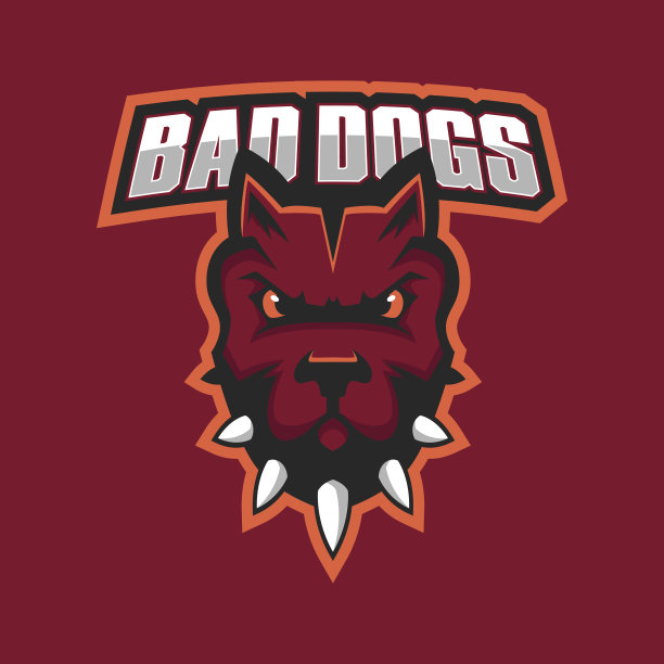 现代专业运动队标志。斗牛犬的吉祥物。斗犬,矢量图片下载